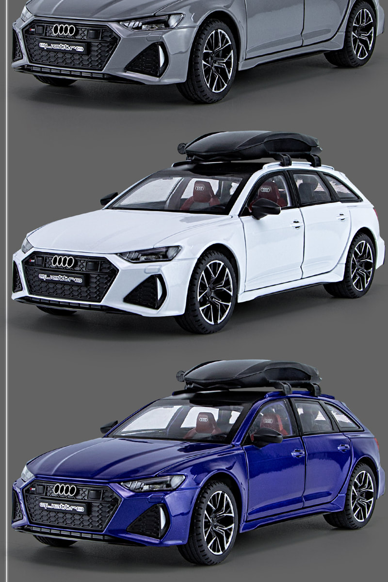 1:24 Adatto for il modello in lega Audi RS6, modello di simulazione con  regolazione del suono e della luce a tre velocità (Size : Black) :  : Giochi e giocattoli